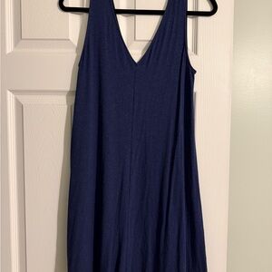 Sleeveless V-Neck Mini Dress in Deep Navy